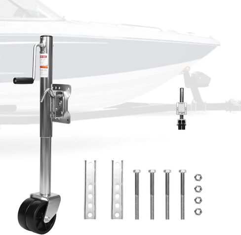 2000 Lbs Trailer Jack with Dual Wheel Heavy Duty Swivel Boat Jack 10 Inch Lift Marine Bolt-On Lift Roller Swivel Stand Fit for RVs Boats and Utility Trailers in Kuwait