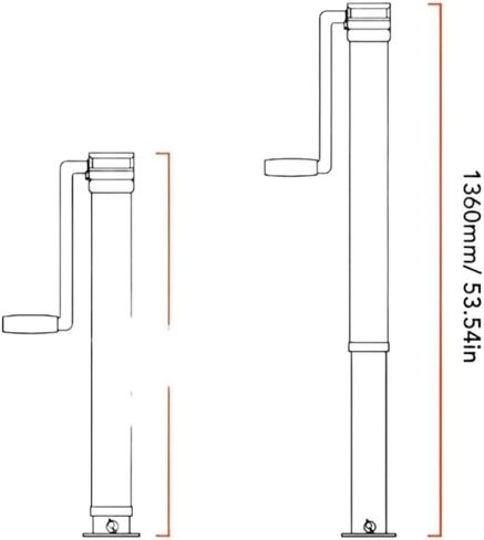 Trailer Jack 8000Lbs 15 Inch Lift Adjustable Drop Leg 640 to 1360mm Range Weld On Compatible with RV Yacht Trailer in Kuwait