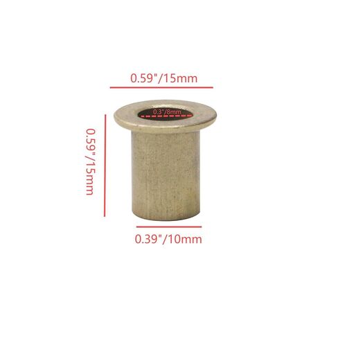 6Pcs Flange Bearing Sleeve OD 15mm ID 8mm Length 15mm Flange Thickness Bronze Bushing Self Lubricating Bushings Sleeve for Industrial Equipment in Saudi Arabia