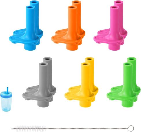 12pcs Replacement Bite Valve for Zak, BPA-Free Mouthpiece with Cleaning Brush for Zak Designs Kelso 15oz Reusable Leak-Proof Straw Cup Accessory (Gray, Blue, Orange, Rose Red, Green, Yellow) in Saudi Arabia