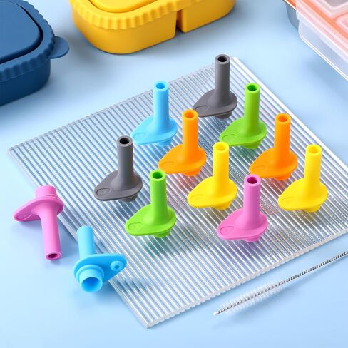 12pcs Replacement Bite Valve for Zak, BPA-Free Mouthpiece with Cleaning Brush for Zak Designs Kelso 15oz Reusable Leak-Proof Straw Cup Accessory (Gray, Blue, Orange, Rose Red, Green, Yellow) in Saudi Arabia