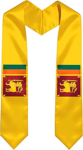 سرقت SRI LANKA FLAG الدولية الساتان وشاحًا مع تصميم العلم الوطني ، 72 "SASH التخرج in Saudi Arabia