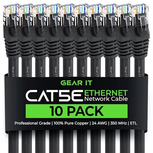 GEERIT 10 pack ، CAT5E Ethernet Patch Cable 6 FET - Snagless RJ45 Computer LAN CORD in Saudi Arabia