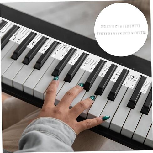 2pcs Piano Letter Stickers for Keys Removable Piano Keyboard Stickers No Adhesive Left Sweat and Wear-resistant in Saudi Arabia