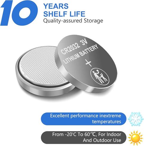 بطاريات Lithium CR2032 45 مللي أمبير في الساعة 10 حزمة مع زر الشحن القابل لإعادة الشحن Lir2032 ، بطارية 2032 لساعات Apple Airtag ، فوبس المفتاح in Kuwait