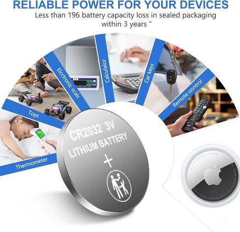 بطاريات Lithium CR2032 45 مللي أمبير في الساعة 10 حزمة مع زر الشحن القابل لإعادة الشحن Lir2032 ، بطارية 2032 لساعات Apple Airtag ، فوبس المفتاح in Kuwait