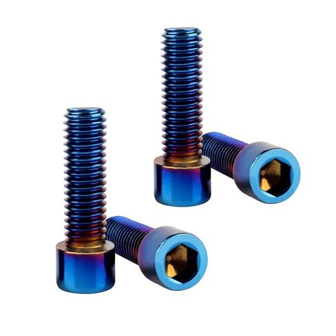 M8x25mm Bike Stem Screw Stainless Steel Allen Hex Bolts Titanium Finish for Bicycle Motorcycle Car Pack of 4 (Burnt Blue) in Saudi Arabia