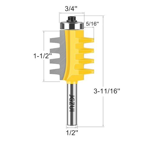 Finger Joint Router Bit 1/4‘’ Shank, Reversible Finger Joint Glue Joint Router Bits Carbide, Woodworking Chisel Cutter for Density Boards, Solid Wood, MDF, Chipboard, Splints, Etc in Kuwait