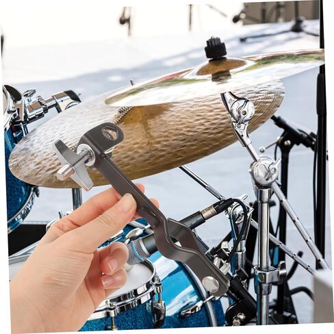 Drum Cowbell Mounting Clamp Percussion Bracket Ergonomic Ratchet Angle Easy Installation for Versatile Drum Setup for Drummers of All Skill Levels in Saudi Arabia
