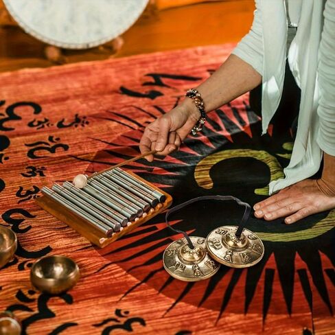 Tingsha Bell Tibetan Meditation Chime Handcrafted Metal Bell for Mindfulness Chakra Healing Relaxation Yoga Spiritual Practice Bronze 2.56in Diameter Age 14+ 1 Piece in Saudi Arabia
