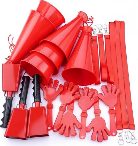 21 Pcs Blue Team Spirit Accessories, Blue Cheerleading Team Items Bulk 9" Cow Bell Megaphones Hand Clapper for Spirit Game Day Sporting Party Favors Events Football Baseball World 2026 in Saudi Arabia
