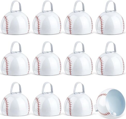 Boao 12 Pcs Baseball Cowbell Noise Makers 4 inch Metal Sports Cowbells Bulk with Handle Novelty Hand Percussion for Sporting Events Baseball Games Party Favor Supplies in Saudi Arabia