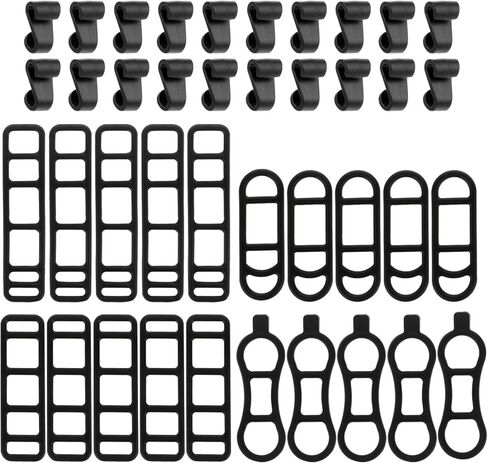 40 Pcs Rubber Lights Strap Bicycle Light Silicone Straps Bike Light Mount Band with Hooks Flashlight Mount Replacement Strap Black Handlebar Bands for Most Bicycle Lights Sets in Saudi Arabia