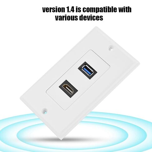Dioche and UIntegrated Multimedia Wall Socket with and USB 3.0 Ports, Compatible with 1.4, Featuring a Solderless Design for Easy Installation. in Saudi Arabia