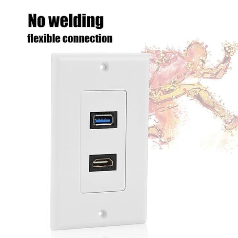 Dioche and UIntegrated Multimedia Wall Socket with and USB 3.0 Ports, Compatible with 1.4, Featuring a Solderless Design for Easy Installation. in Saudi Arabia