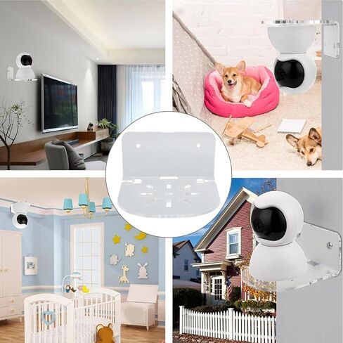 رف كاميرا مثبت على الحائط من أراموكس، حامل أكريليك شفاف قوي لأجهزة توجيه WiFi الآمنة، ومكبرات الصوت، ومراقبة الأطفال مع شريط لاصق، لغرف الأطفال، وغرف النوم، in Kuwait