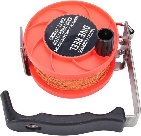 Dive Reel, Drift Diving Reel, ABS Stainless Steel Dive with Comfortable Handle 290FT High Visibility Orange Line Diving for BCD Underwater Cave Wreck (Black) in Saudi Arabia