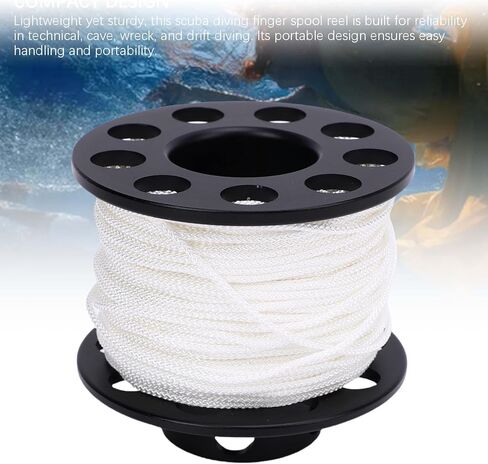 Scuba Diving Finger Spool Reel, 131.2ft White Line 90mm Stainless Steel Clamp, with Double End Clips, for Cave Wreck Technical Safety Diving Spearfishing in Saudi Arabia
