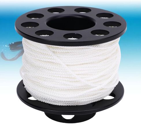 Scuba Diving Finger Spool Reel, 131.2ft White Line 90mm Stainless Steel Clamp, with Double End Clips, for Cave Wreck Technical Safety Diving Spearfishing in Saudi Arabia