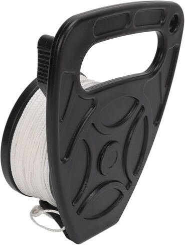 Diving Reel with 83m Nylon Line, Multi Purpose Anchor Rope Spool for Scuba Gear and Kayak Anchor System - Durable Construction, Smooth Line Release, Ideal for Scuba Diving (Black Pulley) in Saudi Arabia