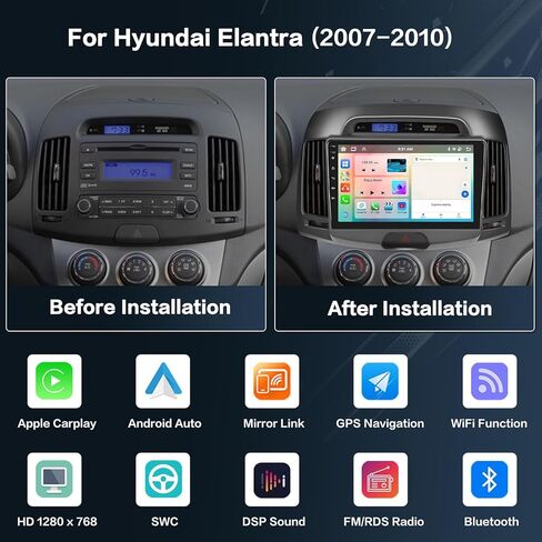 2+64g راديو لـ Hyundai Tucson 2006-2013 Android 13 Carplay Car Stereo 10.1 '' HD Touch Screen متوافق مع Android Auto AHD Camera Bluetooth GPS WiFi FM RDS in Saudi Arabia