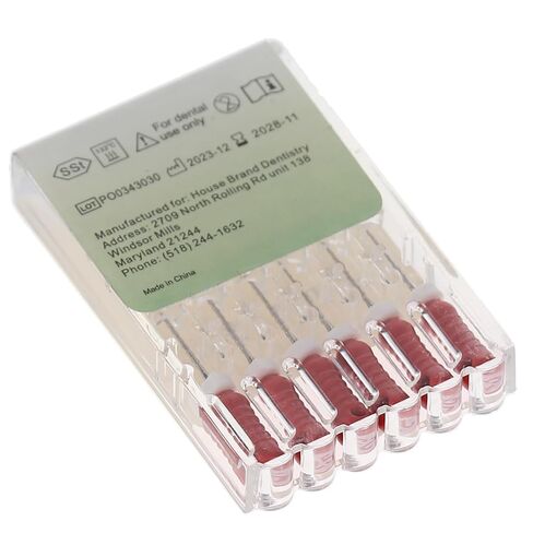 400454 HSB Hedstrom Endodontic Files 21mm #25 Red Stainless Steel 6/Pk in Saudi Arabia