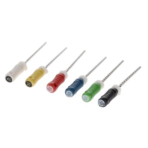 400459 HSB Hedstrom Endodontic Files Stainless Steel 21mm #45-80 Assorted 6/Pk in Saudi Arabia