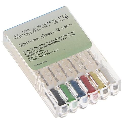 400459 HSB Hedstrom Endodontic Files Stainless Steel 21mm #45-80 Assorted 6/Pk in Saudi Arabia