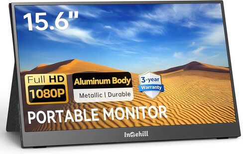 Intehill 14" Portable Monitor 2.5K, 2560x1600 Portable Screen for Laptop, 16:10 Travel Monitor with Tempered Glass, 100% sRGB HDMI Portable Display, Mobile External Display with Stand & Speaker, Q14ZA in Kuwait