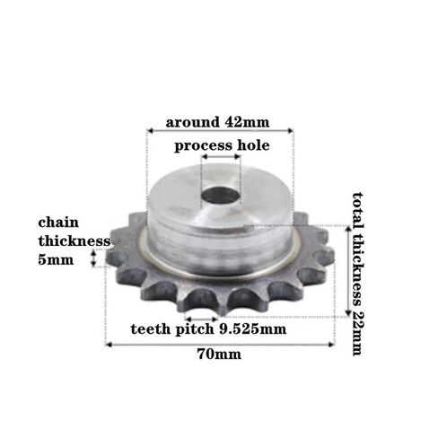 الصلب الثقيلة المحرك ترس والعتاد 06B سلسلة محرك ضرس 22 الأسنان الكربون الصلب والعتاد الملعب 9.525 مللي متر عجلة صناعية in Kuwait