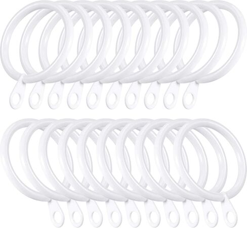 Shappy 20 Packs Metal Drapery Curtain Rings Hanging Rings for Curtains and Rods, Drape Sliding Eyelet Rings 30 mm Internal Diameter(White) in Kuwait
