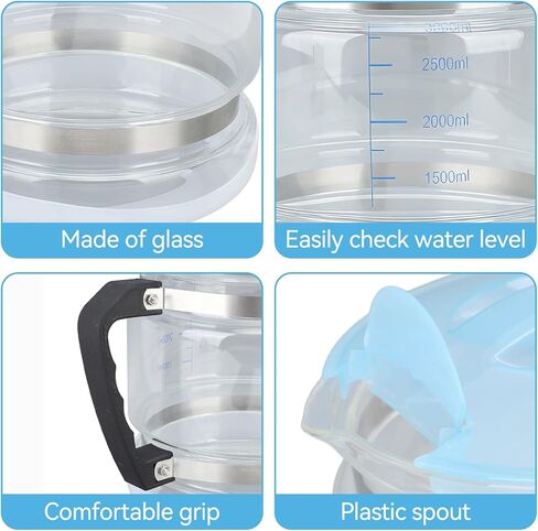 Water Distiller Glass Carafe, 4L Multipurpose Distiller Water Containerglass Collection Bottle for Countertop Home Beauty Distillers in Saudi Arabia