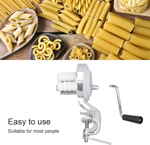 Maker Machine for Italian Pasta, Manual Macaroni Maker Aluminium Alloy Silver Portable Hand Cranking Noodles Pressing Machine for Kitchen Restaurant in Saudi Arabia
