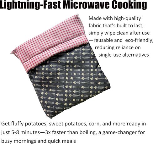 عبوتين من أكياس البطاطس في الميكروويف - حقيبة قابلة لإعادة الاستخدام وجهاز طهي البطاطس للحصول على بطاطس مثالية في 4 دقائق in Kuwait