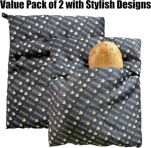 عبوتين من أكياس البطاطس في الميكروويف - حقيبة قابلة لإعادة الاستخدام وجهاز طهي البطاطس للحصول على بطاطس مثالية في 4 دقائق in Kuwait