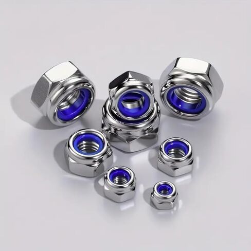 Hex Lock Nuts Grade 8 Nylon Insert Full-Thread Assortment 210 Or 150 Pcs Anti-Slip for Industry Construction Automotive, 210pcs in Saudi Arabia