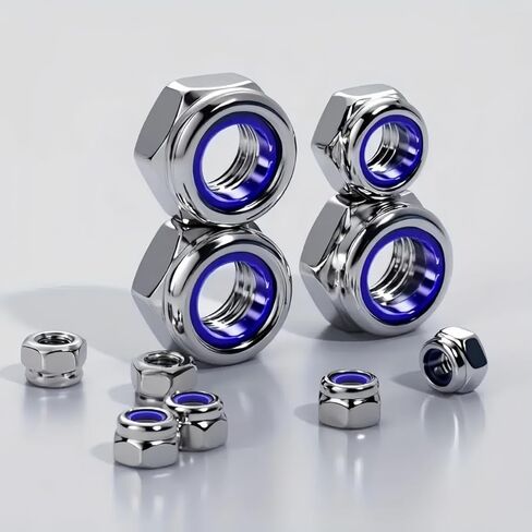 Hex Lock Nuts Grade 8 Nylon Insert Full-Thread Assortment 210 Or 150 Pcs Anti-Slip for Industry Construction Automotive, 210pcs in Saudi Arabia