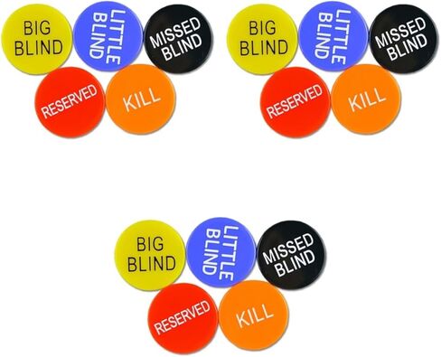 مجموعة أزرار Abaodam للعبة البوكر مقاس 1.18 بوصة تتضمن رقائق محفوظة كبيرة للمكفوفين الصغار المفقودين لملحقات بطولة البوكر الليلية in Kuwait