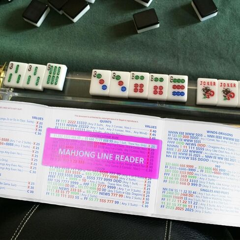 4 قطع من أغطية PVC غير اللامعة مع 4 قارئات لخطوط بطاقات Mahjong لسهولة تتبع الخطوط وأكمام حماية بطاقات Mahjong لبطاقات القاعدة 2026 مقاس كبير (6.2 بوصة × 5.2 بوصة) in Kuwait