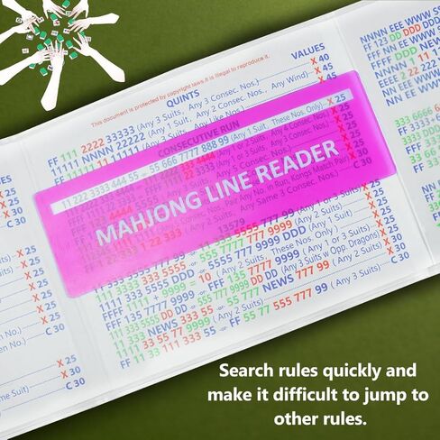 4 قطع من أغطية PVC غير اللامعة مع 4 قارئات لخطوط بطاقات Mahjong لسهولة تتبع الخطوط وأكمام حماية بطاقات Mahjong لبطاقات القاعدة 2026 مقاس كبير (6.2 بوصة × 5.2 بوصة) in Kuwait