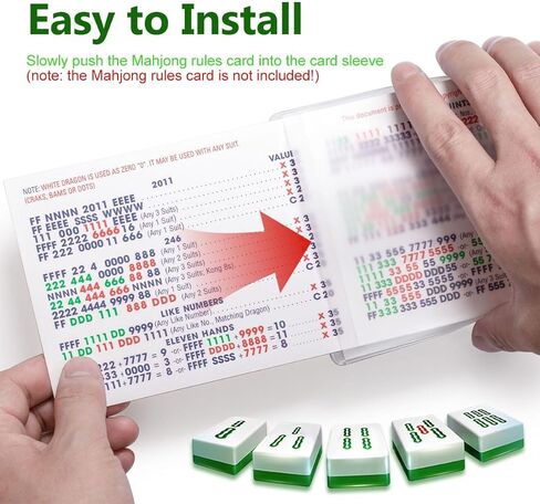 4 قطع من أغطية PVC غير اللامعة مع 4 قارئات لخطوط بطاقات Mahjong لسهولة تتبع الخطوط وأكمام حماية بطاقات Mahjong لبطاقات القاعدة 2026 مقاس كبير (6.2 بوصة × 5.2 بوصة) in Kuwait