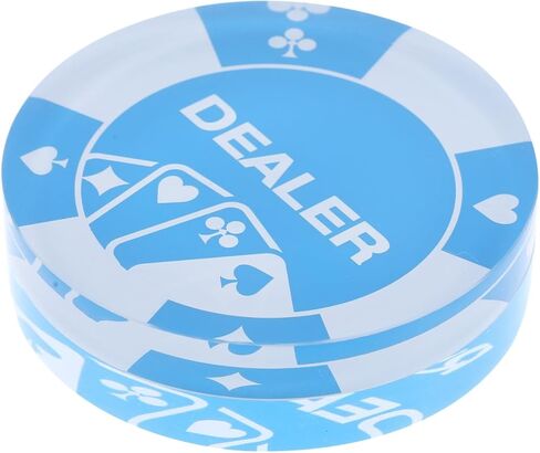 زر تاجر البوكر الاكريليك من Abaodam: تاجر ألعاب البوكر الأزرق، رموز لعب البوكر الكبيرة لألعاب البوكر وألعاب بطاقات القمار - لوازم المهرجانات in Kuwait