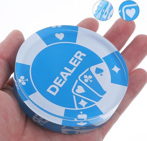زر تاجر البوكر الاكريليك من Abaodam: تاجر ألعاب البوكر الأزرق، رموز لعب البوكر الكبيرة لألعاب البوكر وألعاب بطاقات القمار - لوازم المهرجانات in Kuwait