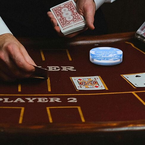 زر تاجر البوكر الاكريليك من Abaodam: تاجر ألعاب البوكر الأزرق، رموز لعب البوكر الكبيرة لألعاب البوكر وألعاب بطاقات القمار - لوازم المهرجانات in Kuwait