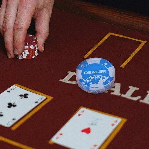 زر تاجر البوكر الاكريليك من Abaodam: تاجر ألعاب البوكر الأزرق، رموز لعب البوكر الكبيرة لألعاب البوكر وألعاب بطاقات القمار - لوازم المهرجانات in Kuwait