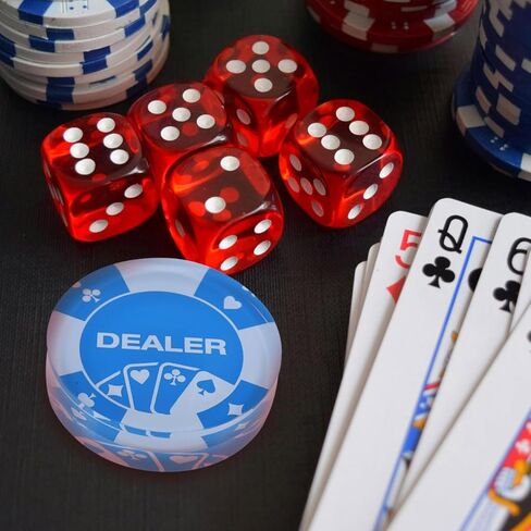 زر تاجر البوكر الاكريليك من Abaodam: تاجر ألعاب البوكر الأزرق، رموز لعب البوكر الكبيرة لألعاب البوكر وألعاب بطاقات القمار - لوازم المهرجانات in Kuwait