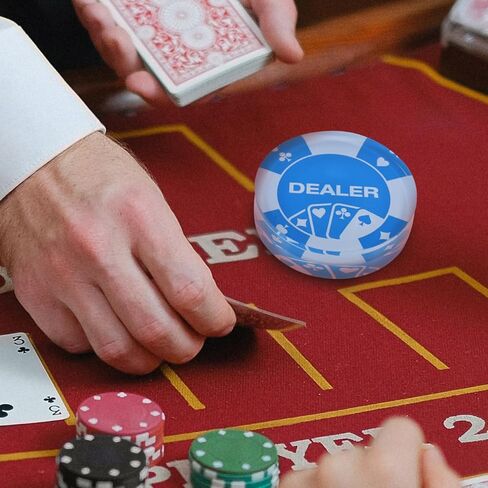 زر تاجر البوكر الاكريليك من Abaodam: تاجر ألعاب البوكر الأزرق، رموز لعب البوكر الكبيرة لألعاب البوكر وألعاب بطاقات القمار - لوازم المهرجانات in Kuwait