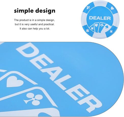 زر تاجر البوكر الاكريليك من Abaodam: تاجر ألعاب البوكر الأزرق، رموز لعب البوكر الكبيرة لألعاب البوكر وألعاب بطاقات القمار - لوازم المهرجانات in Kuwait