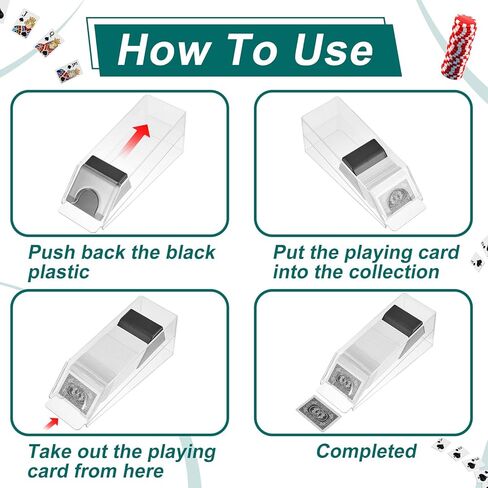 حذاء بلاك جاك مكون من 6 طوابق مع صينية رمي، موزع بطاقات أكريليك شفاف للعب أوراق اللعب، موزع أحذية بلاك جاك لتوزيع الأحذية، صواني حامل لألعاب البلاك جاك (قطعتان) in Kuwait