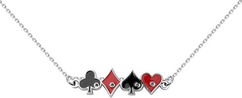 BEKECH Casino Gambling Theme Necklace Playing Card Game Poker Night Jewelry Poker Players Gambling Gift in Saudi Arabia